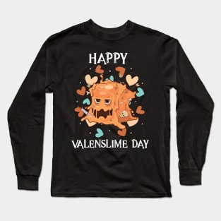 Happy Valenslime Roleplaying Video Game RPG Geek Couple Gift Long Sleeve T-Shirt